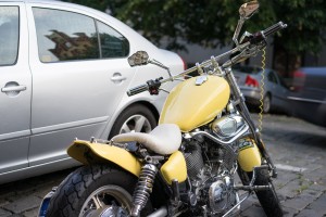 bike and car parked