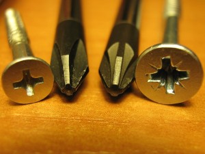 screws and screwdriver tips