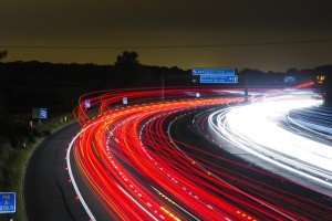 motorway traffic at night