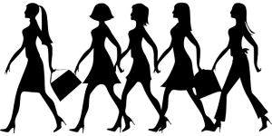 silhouette women with handbags