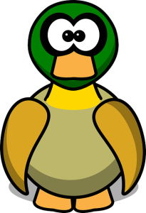 graphic of duck with crossed eyes