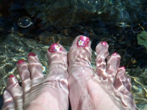 feet in water