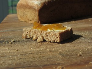 slice of bread with jam