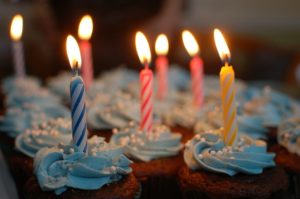 birthday cake with candles